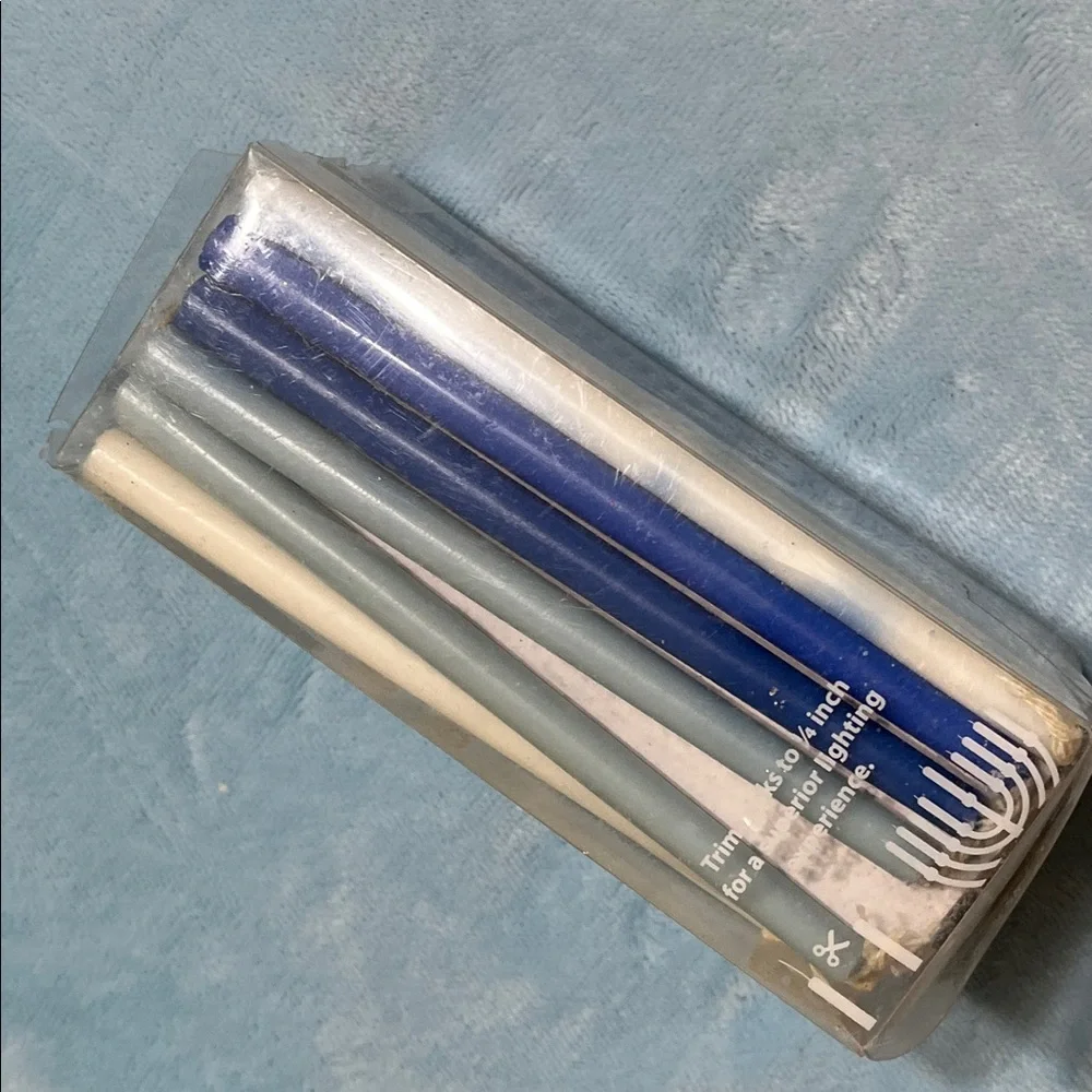 45 Blue and White Chanukah Candles for a Menorah ~5”
